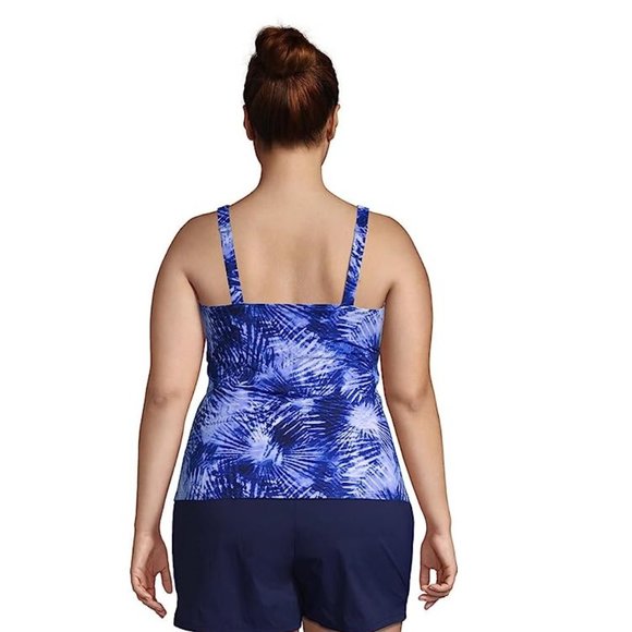 NWT Lands' End Womens Square Neck Underwire Tankini Top Size 20W G Cup $80 ii411 - Picture 2 of 3